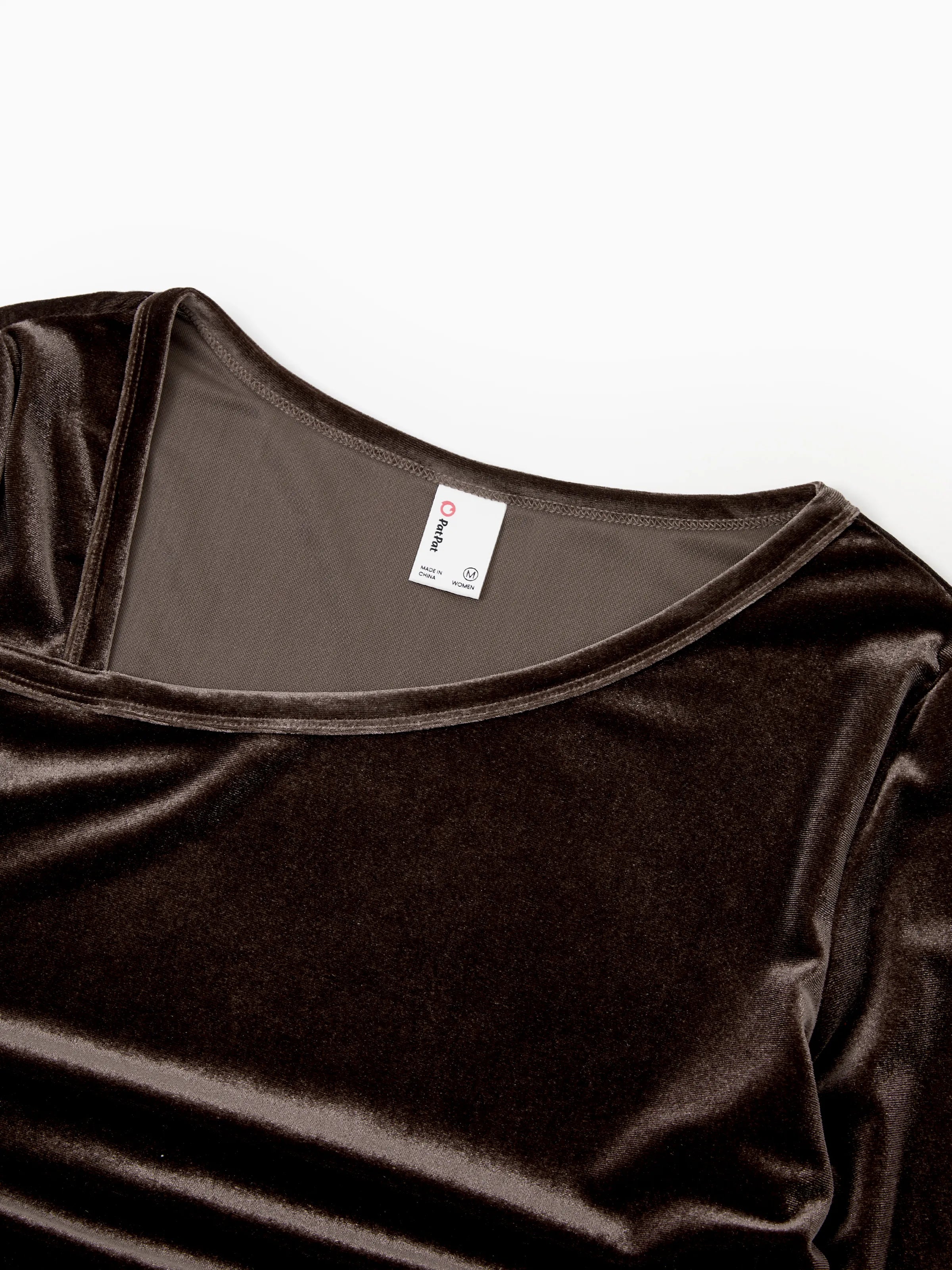 Velvet & Plaid Matching Family Outfits Dad/Son Shirts & Mom/Daughter Velvet Dresses Sets Dark Brown