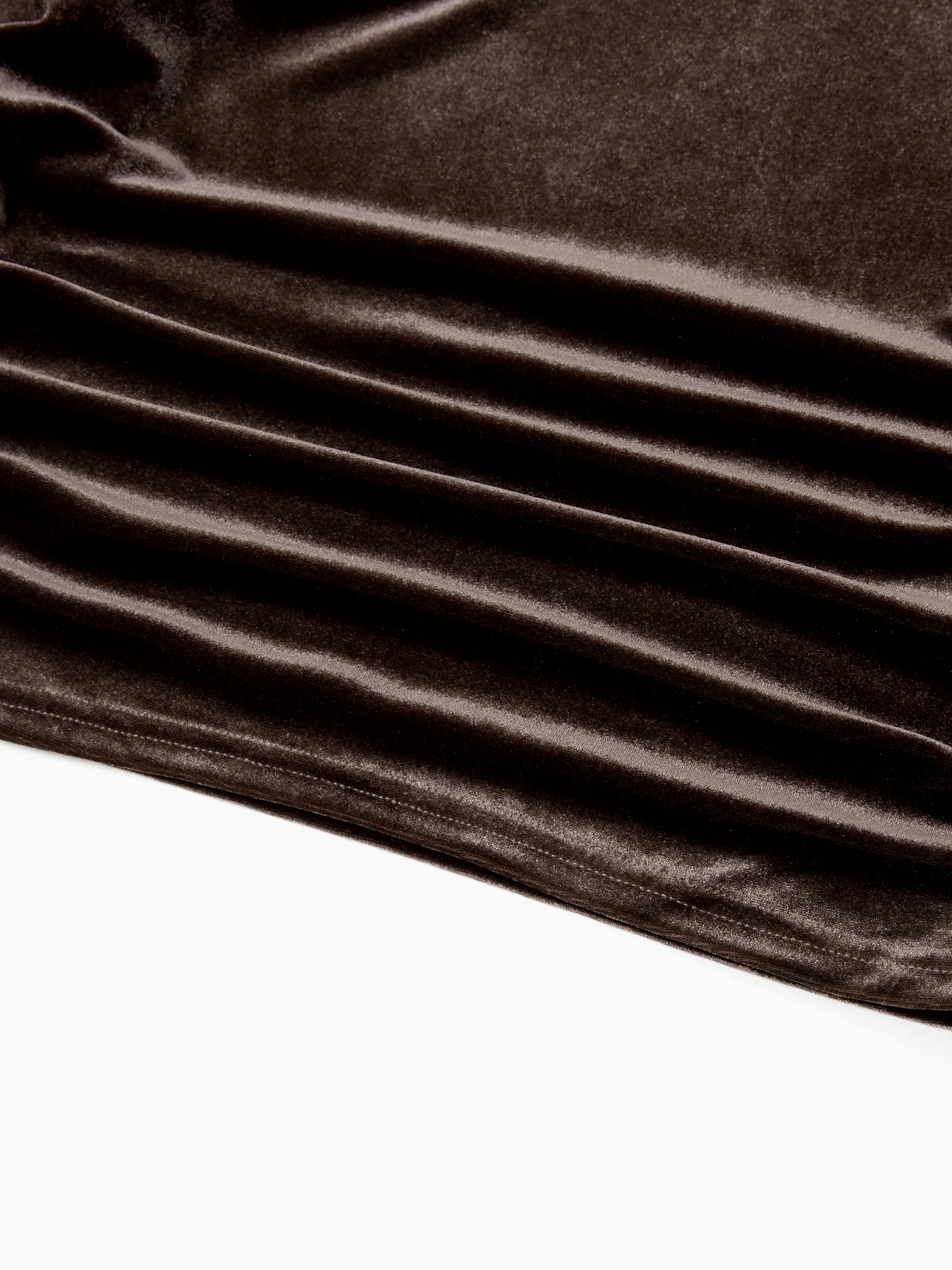 Velvet & Plaid Matching Family Outfits Dad/Son Shirts & Mom/Daughter Velvet Dresses Sets Dark Brown