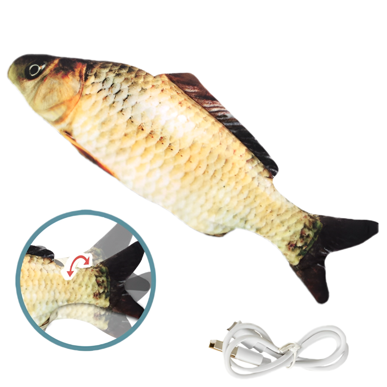 Interactive Cat Fish Toy | USB Rechargeable Motion Fish for Hunting and Play