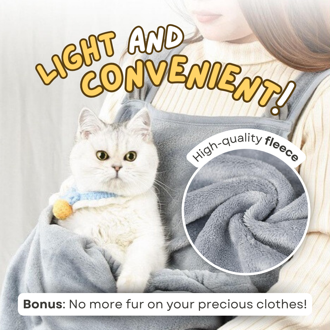 Cat Apron for Grooming and Care | Soft Fleece Pet Apron to Protect Clothes and Keep Cats Calm