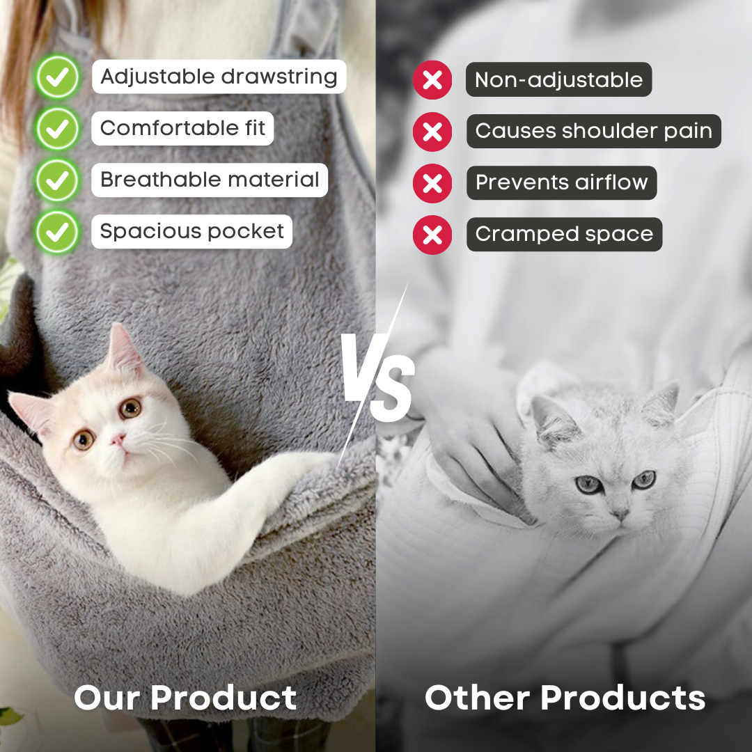 Cat Apron for Grooming and Care | Soft Fleece Pet Apron to Protect Clothes and Keep Cats Calm