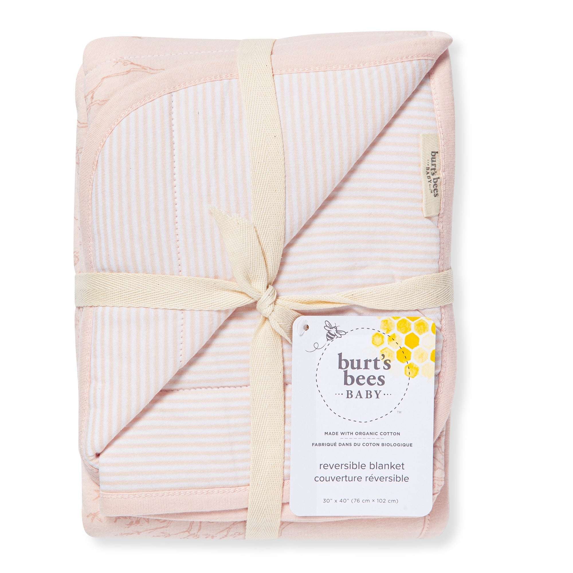 Swaying Branches Organic Cotton Reversible Baby Blanket - Ranunculus