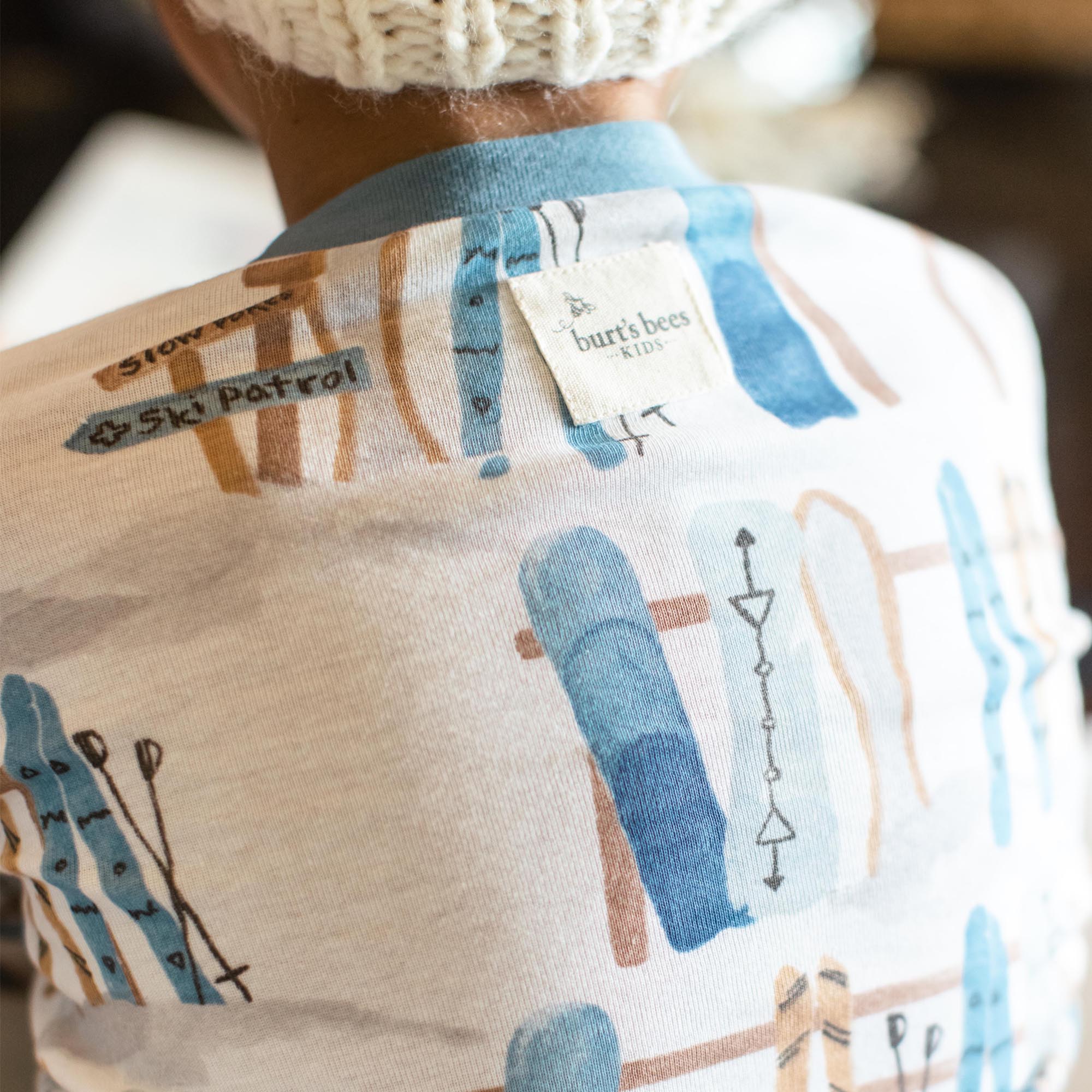 Sunrise Slopes Organic Cotton Two-Piece Pajamas - Mountain Blue