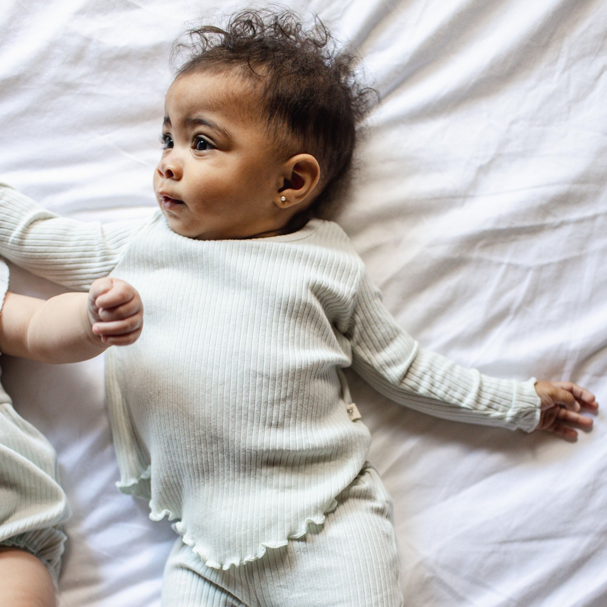 Wide Ribbed Tee & Flare Pants Set