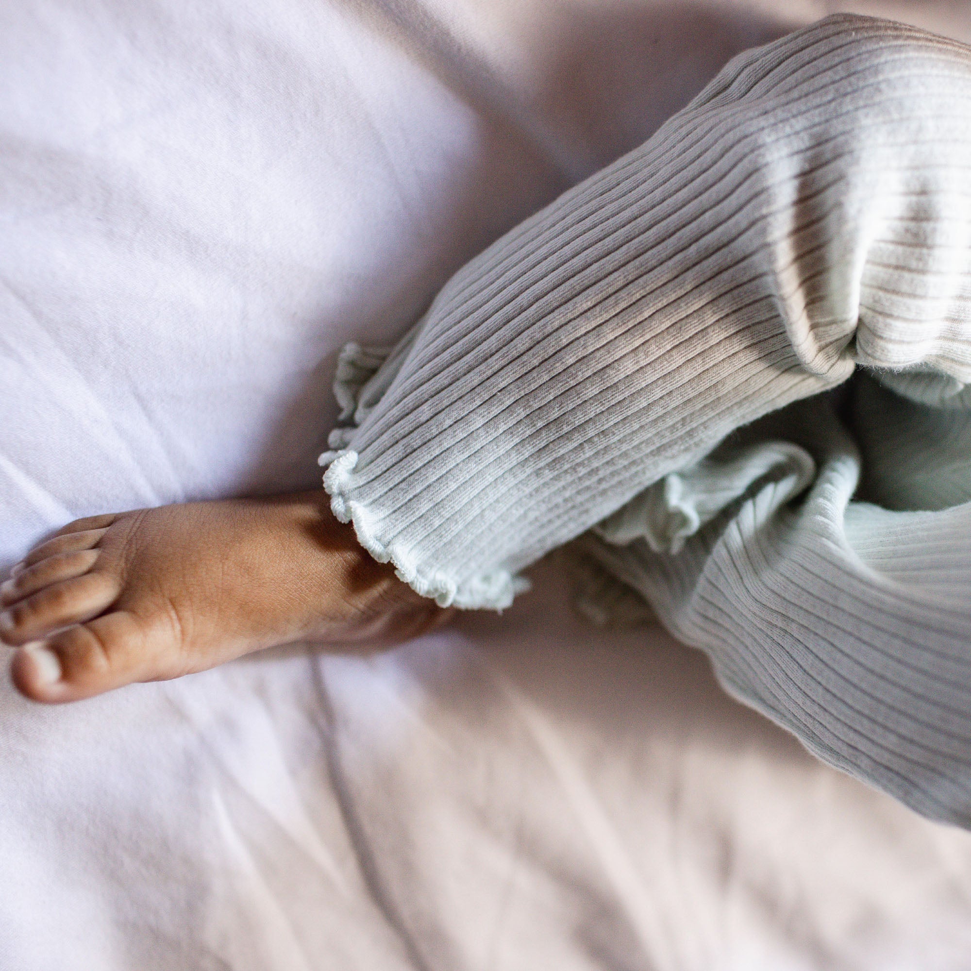 Wide Ribbed Tee & Flare Pants Set