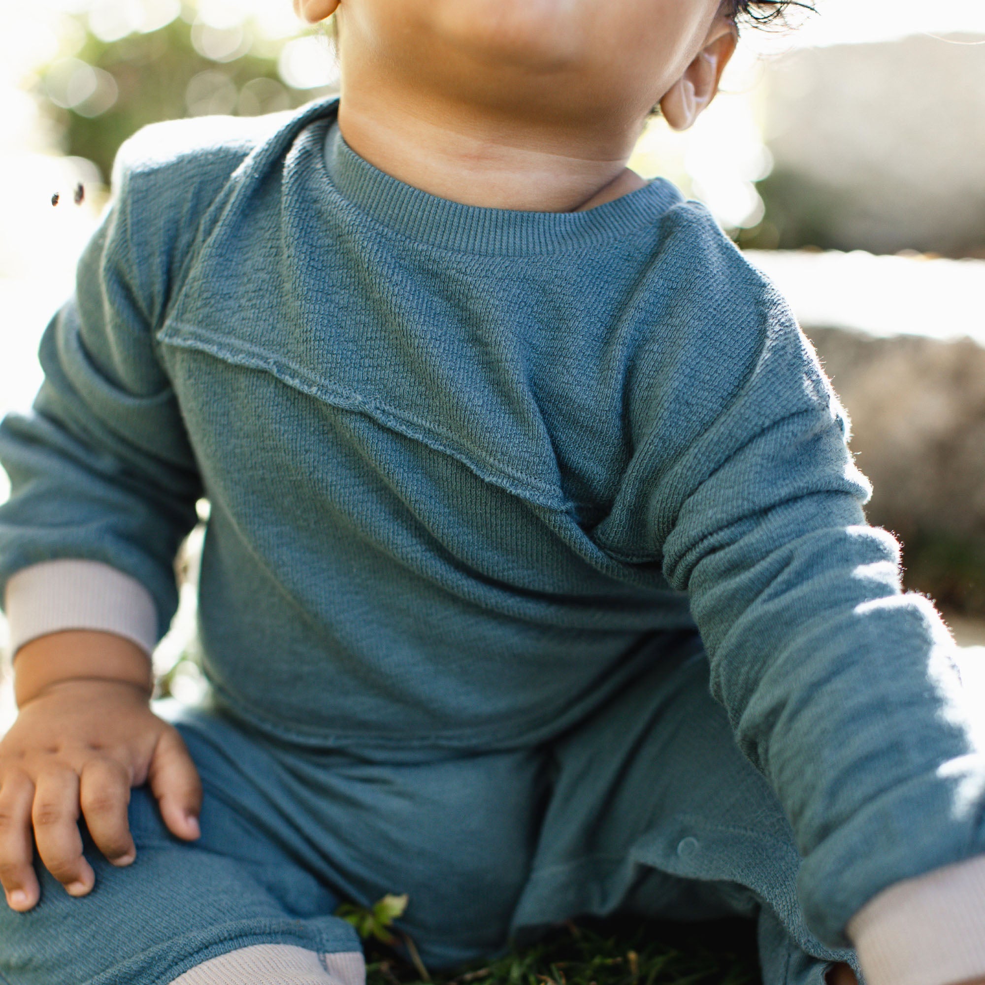 Textured Knit Baby Boy Jumpsuit