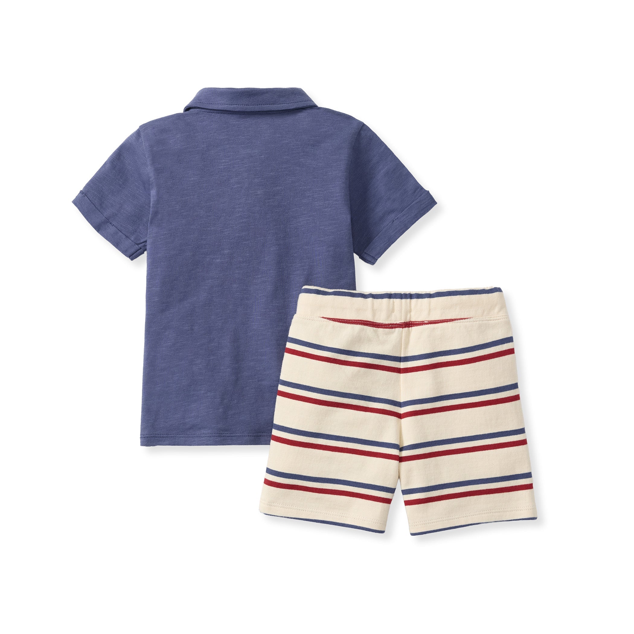 USA Stripe Polo Shirt & Shorts Set