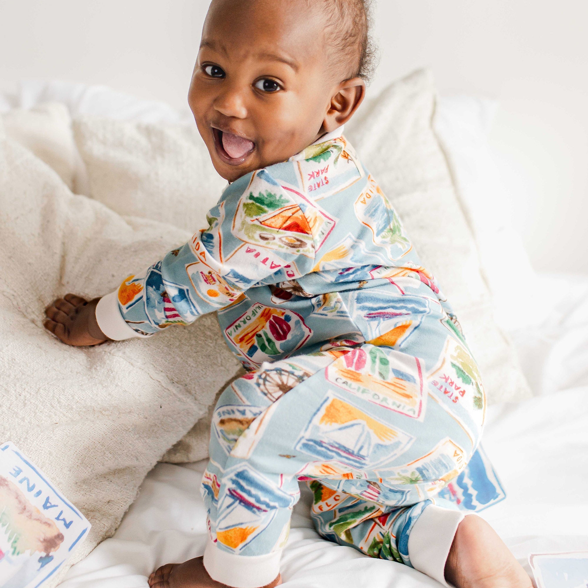 Vacation Postcards Organic Cotton Sleeper