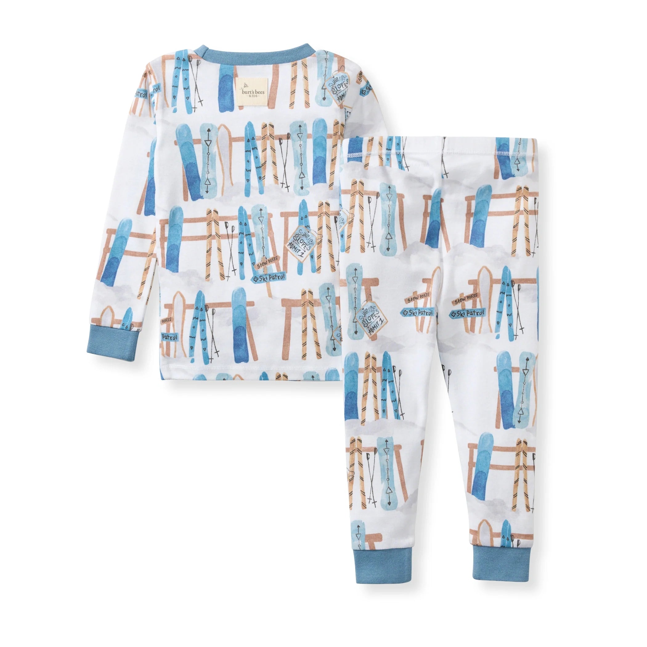 Sunrise Slopes Organic Cotton Two-Piece Pajamas - Mountain Blue