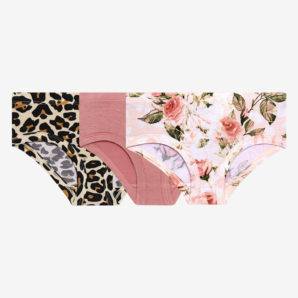 Vintage Pink Rose Girls' Brief Set