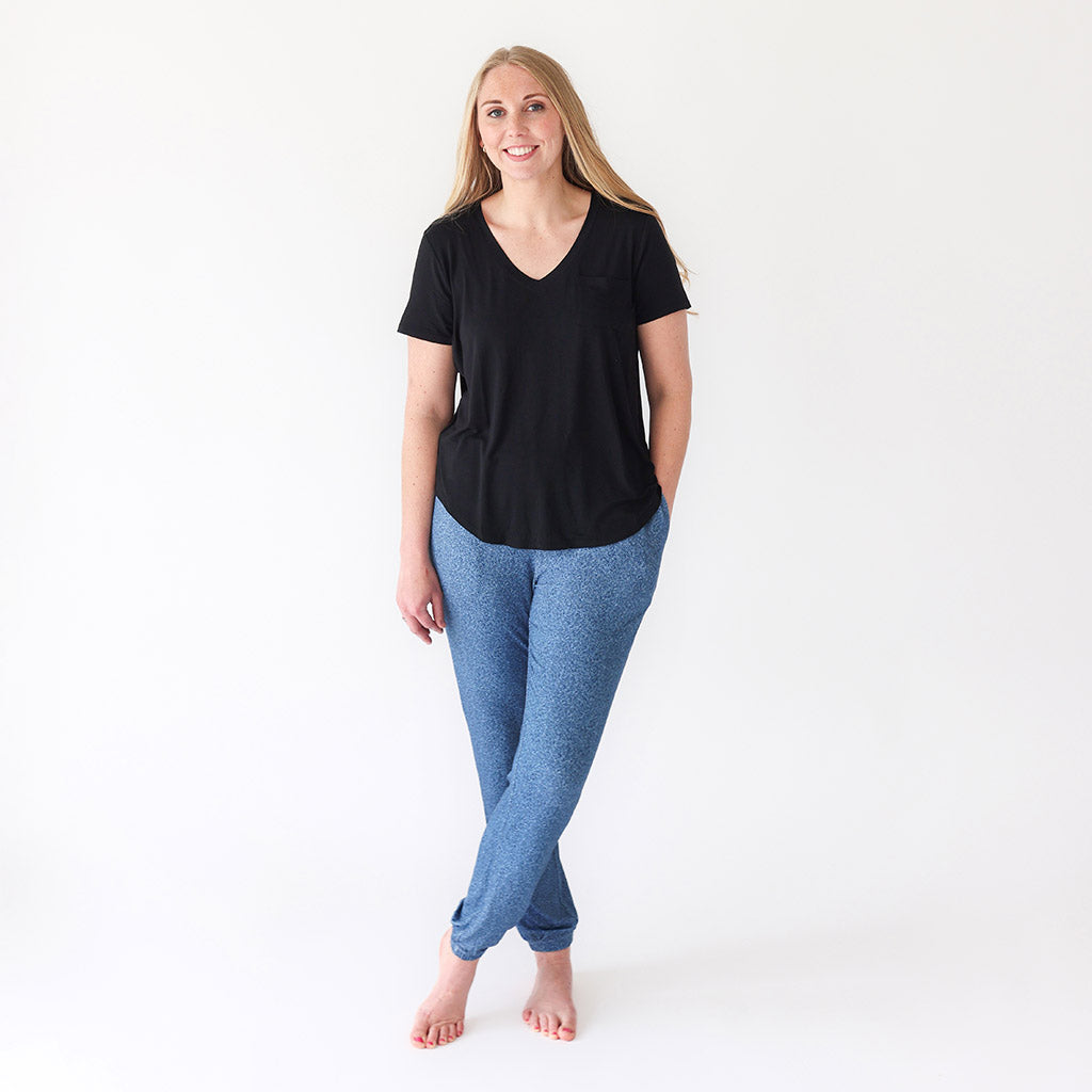 Women's Black V-Neck Tee