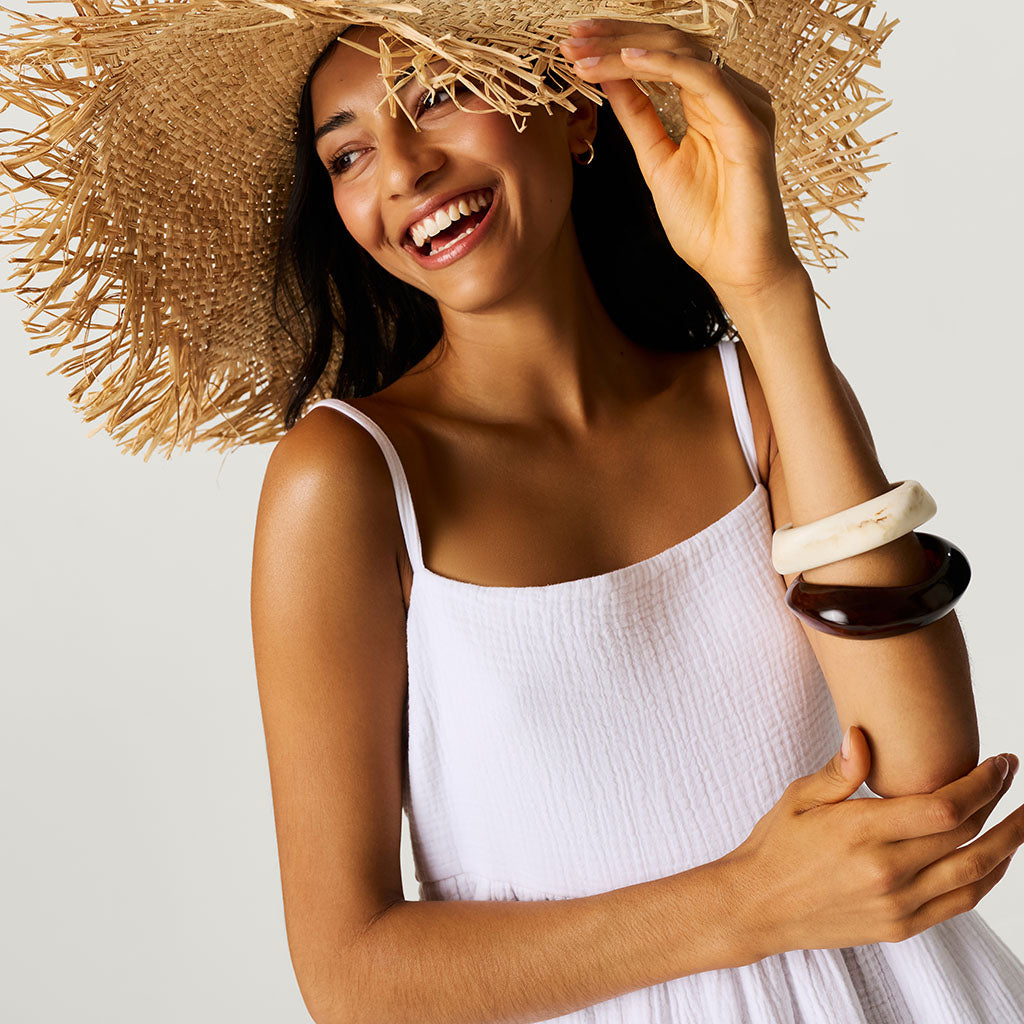 Women's White Cotton Crinkle Maxi Dress