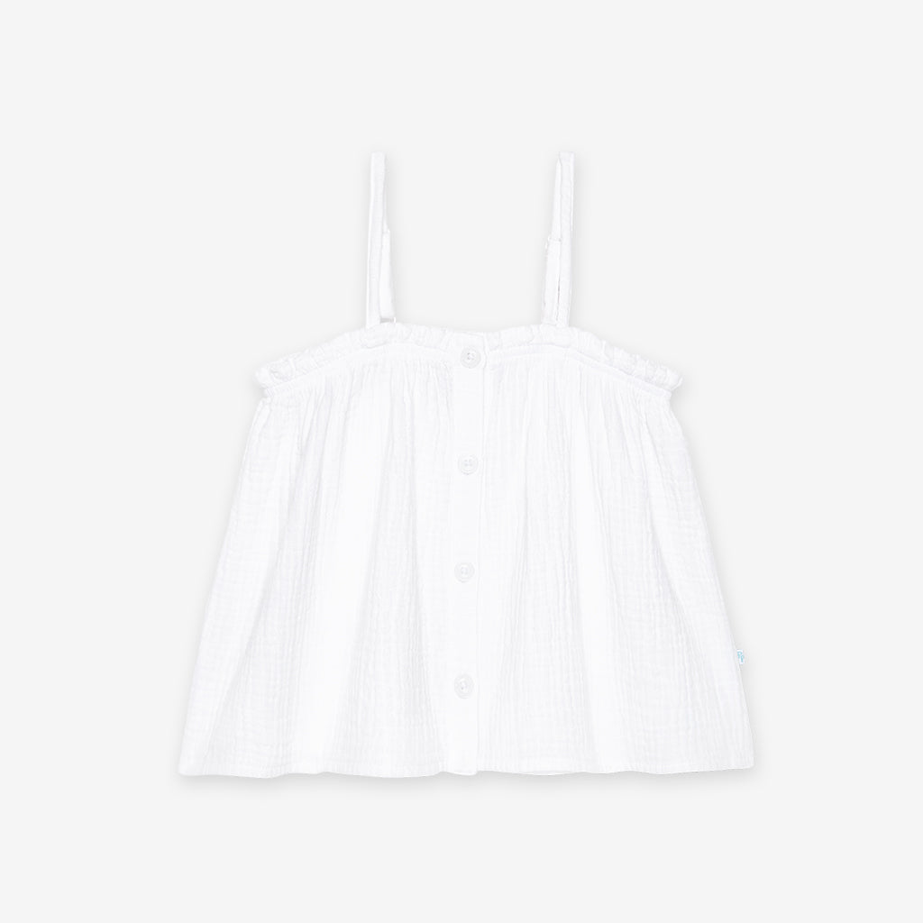 White Cotton Crinkle Cami