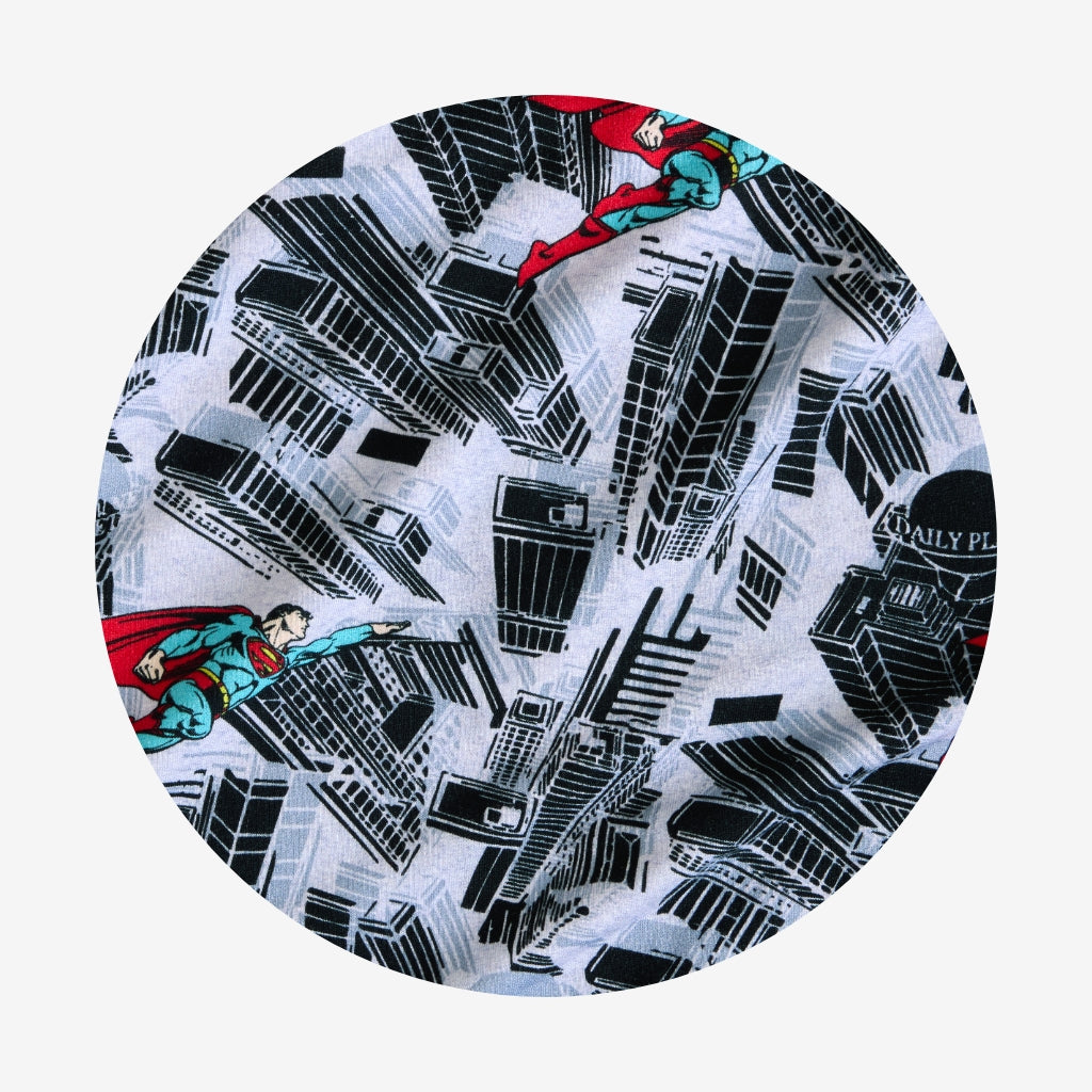 WB Superman Metropolis French Terry Zippered Hooded Romper