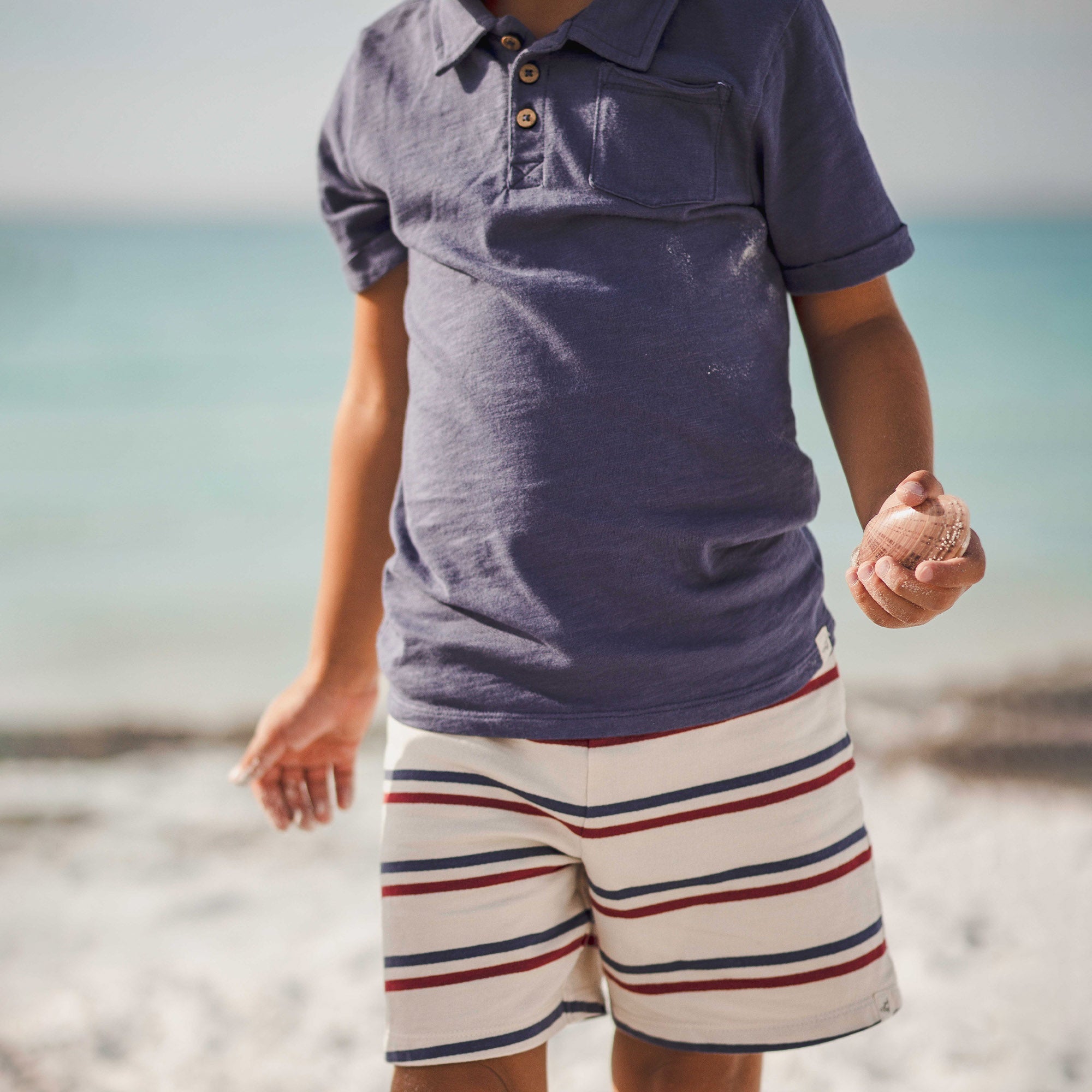 USA Stripe Polo Shirt & Shorts Set