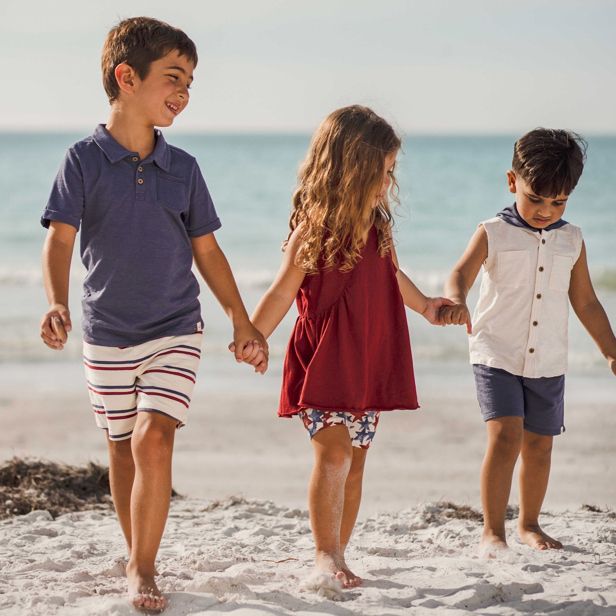 USA Stripe Polo Shirt & Shorts Set