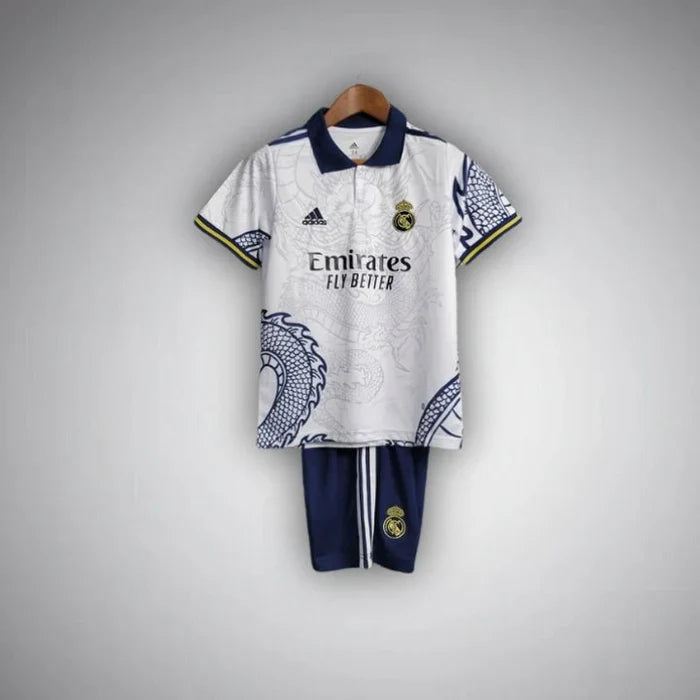 Real Madrid Dragon Blanco Premium Kids Size Kit