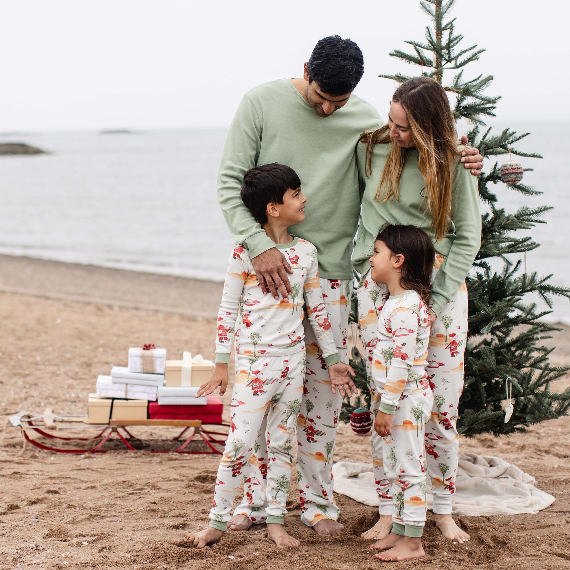 Surfin Santa Matching Family Pajamas